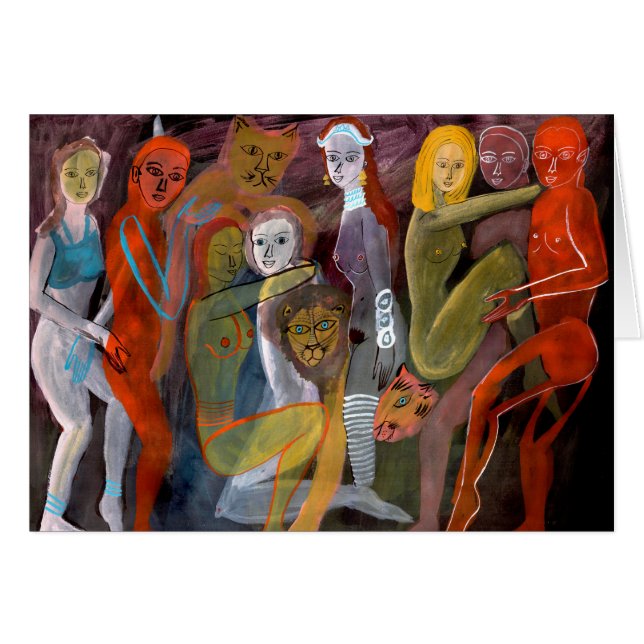 Carte d'amants et de lions (Devant horizontal)