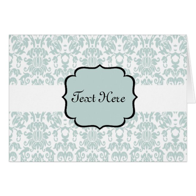 Carte Damas Blue Letterpress (Devant horizontal)