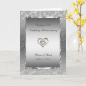 Carte Damas Gris Et Diamants Coeur (Fleur jaune)