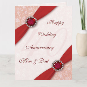 Carte Damask 40e anniversaire de Mariage 8,5x11