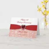 Carte Damask 40e anniversaire Mariage Design (Fleur jaune)