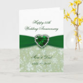 Carte Damask 55th Wedding Anniversary (Fleur jaune)