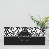 Carte Damask Birds Boutique Style Certificats cadeaux (Debout devant)