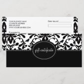 Carte Damask Birds Boutique Style Certificats cadeaux (Devant / Derrière)