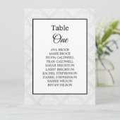 Carte Damask Elegant Mariage Minimal Table Seating Chart (Debout devant)