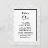 Carte Damask Elegant Mariage Minimal Table Seating Chart (Devant / Derrière)
