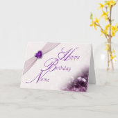Carte Damask Février Gemstone Birthday Greeting Card (Fleur jaune)