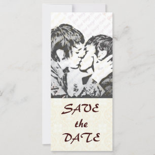 Carte Damask White MARIAGE Sauvegarder la date