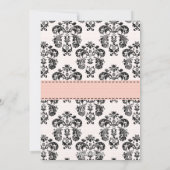 Carte Damassé rose et noir vierge (Dos)