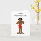 Carte Dame afro-américaine Heureuse Sainte-Valentin (Fleur jaune)