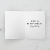Carte Dame âgée d'anniversaire en robe délavée (Intérieur)