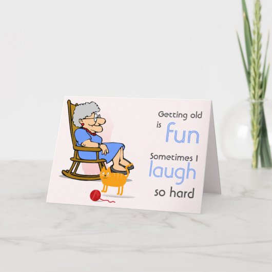 Carte Dame âgée vieillissante drôle au-dessus de la (Devant)