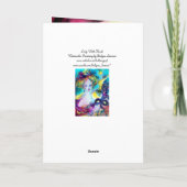 Carte DAME AVEC MASQUERADE FEATHEREE MASK Anniversaire (Dos)