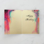 Carte DAME AVEC MASQUERADE FEATHEREE MASK Anniversaire (Intérieur)