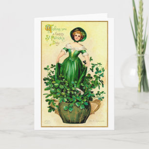 Carte Dame de la Saint Patrick, Vintage