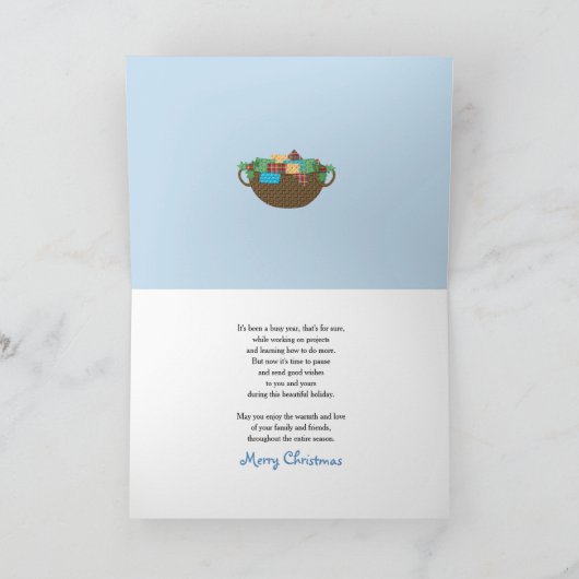 Carte Dame de neige de Noël Créatrice de patchwork Scène (Intérieur)