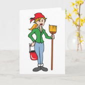 Carte Dame de nettoyage (Fleur jaune)