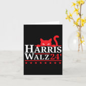 Carte Dame Du Chat Pour Kamala Harris Tim Walz Vp 2024 (Fleur jaune)
