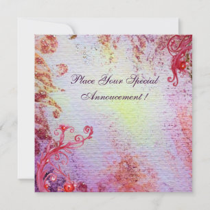 Carte DAME DU LAC 1 , bleu rose vif brillant