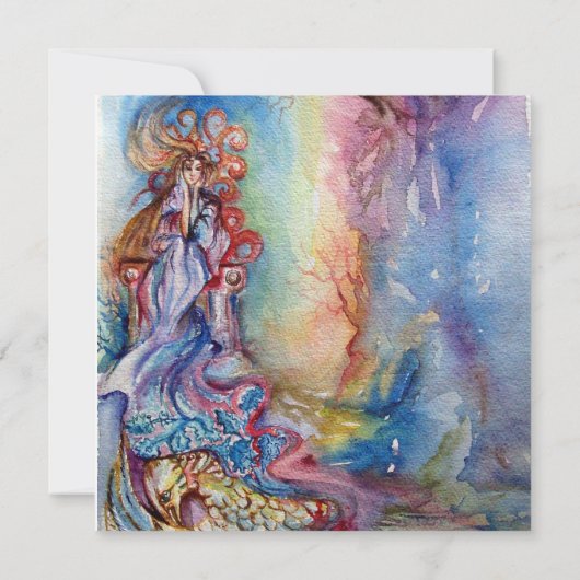 Carte DAME DU LAC 1 , bleu rose vif éclatant (Dos)