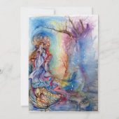 Carte DAME DU LAC , bleu rose vif brillant (Dos)