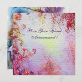 Carte DAME DU LAC , bleu rose vif brillant (Devant / Derrière)