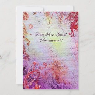 Carte DAME DU LAC , bleu rose vif éclatant