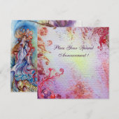 Carte DAME DU LAC, bleu rose vif éclatant (Devant / Derrière)