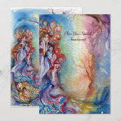 Carte DAME DU LAC Légende Arthurienne Aquarelle (Devant / Derrière)