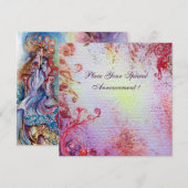 Carte DAME DU LAC violet bleu rose or (Devant / Derrière)