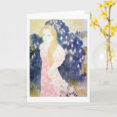 Carte Dame en Robe rose, Maurice Denis (Fleur jaune)