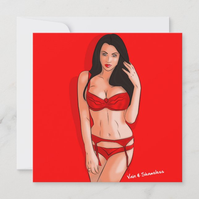 Carte Dame en rouge (Devant)