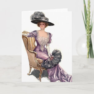 Carte Dame en violet