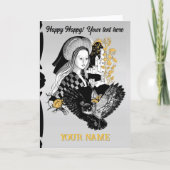 Carte Dame et hibou nocturne (Devant)