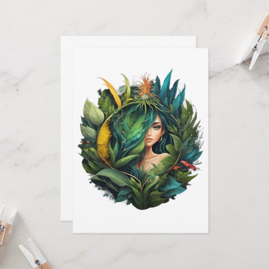 Carte dame forestière (Devant/Arrière en situation)