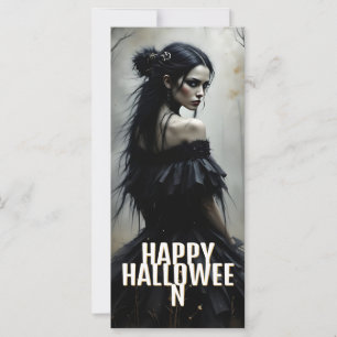 Carte Dame Mystique dans une sombre forêt d'Halloween