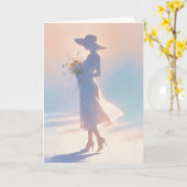 Carte "Dame Silhouette" (Fleur jaune)