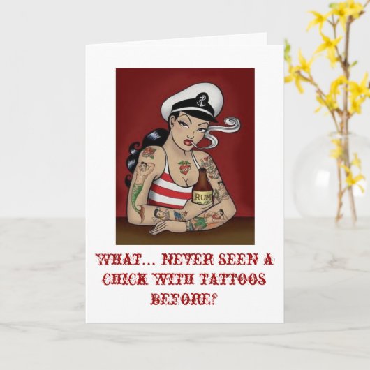 Carte Dame tatouée (Fleur jaune)