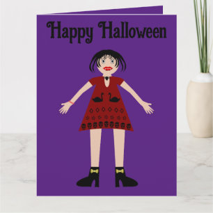 Carte Dame Vampire Halloween Gothique Personnalisée