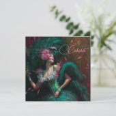 Carte Dame victorienne en émeraude et rose (Debout devant)