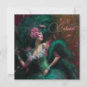 Carte Dame victorienne en émeraude et rose (Devant)