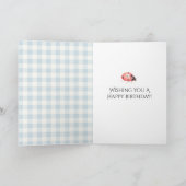 Carte Damebugue Rayures Vichy Anniversaire Massettes (Intérieur)