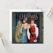 Carte Dames art de Noël des années 1930 (Devant/Arrière en situation)