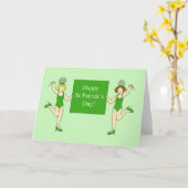 Carte Dames dansantes de la Saint-Patrick (Fleur jaune)