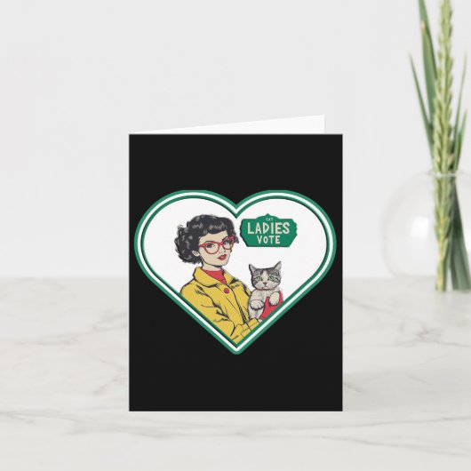 Carte Dames de chats votent thème d'élection amusant Dam (Devant)