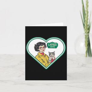 Carte Dames de chats votent thème d'élection amusant Dam