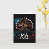 Carte Dames Pour Kamala Harris 2024 Poodle Dog America (Fleur jaune)