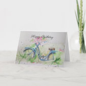 Carte Dames vélo dans le champ de printemps (Devant)