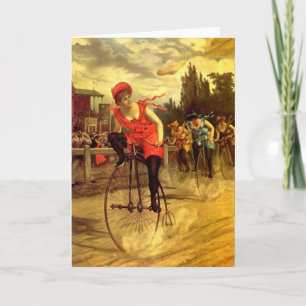 CARTE DAMES VINTAGE VÉLO RACING BICYCLE RACE