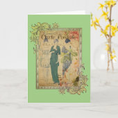 Carte Dames vintages Parisien (Fleur jaune)